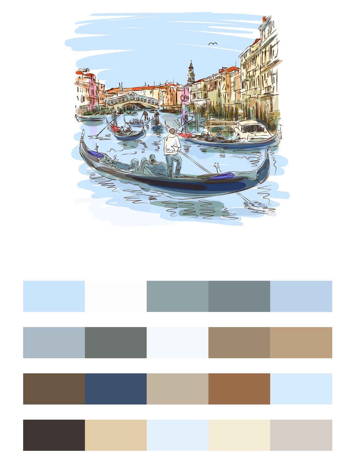 Вид на мост Риальто в Венеции цвета